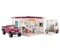 Schleich Horse Club | Visita al Veterinario 72261 | Set con casa, Pick-up, Remolque, 2 Figuras, Caballo y Accesorios | Idea Regalo para niños Desde 5 años | 61 Piezas | Exclusivo en Amazon