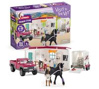 Schleich Horse Club | Visita al Veterinario 72261 | Set con casa, Pick-up, Remolque, 2 Figuras, Caballo y Accesorios | Idea Regalo para niños Desde 5 años | 61 Piezas | Exclusivo en Amazon