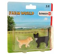 Schleich - Set 2 figuras de Farm Life. Cachorro Golden Retriever y Gato