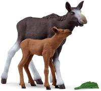 Schleich Alce hembra con cría 42603 – Vida Silvestre National Geographic Kids
