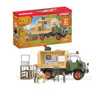 Schleich Wild Life | Gran camión de Rescate Animal 42475 | 45 Piezas | set de juego realista con camión, leona, suricato, ranger articulado y accesorios | figuras para niños desde 3 años