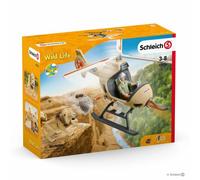 Schleich Wild Life Helicóptero De Rescate De Animales 42476 Con León