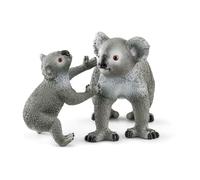 SCHLEICH Wild Life Koala Mother and Baby Toy Figure Set, Grey (42566)