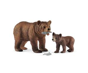 Schleich Wild Life | Mamá osa Grizzly con cría 42473 | 4 Piezas