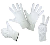 Schleiter & Jauernig SJ-HWXL - 1 par de guantes de microfibra fina - Blanco Extra Large - 4 tallas: S M L XL - para limpieza y limpieza, disfraz para carnaval - Guantes, 200 g