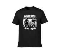 Schloss James Gang Rides Again Mens T-Shirt Casual Cotton Tees Black Tops L