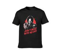 Schloss Keanu Reeves Movie Don't Mess with My Dog Mens T-Shirt Casual Cotton Tees Black Tops 3XL