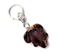 Schlsselanhnger Frosch / Krte de Mookait - Llavero de piedras preciosas auténticas, amuleto de la suerte, carbón