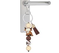 Schlüsselanhänger Und Armband,Dekorative Kuh Anhänger Mit Silikon-Perlenquasten | Kawaii Tier Anhänger Charm - Für Damen Und Herren Als Taschenanhänger Für Schulranzen Rucksack Tragetasche Geldbörse H