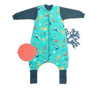 Schlummersack Saco de dormir para bebé con pies, para todo el año, 2,5 tog, certificado Oeko-Tex, con piernas y puños alargados, mangas para todas las estaciones, Animales marinos, 60 cm