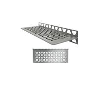 Schluter Estante rectangular para paredes de azulejos, 4 mm de grosor, diseño floral, material de acero inoxidable, acabado de acero inoxidable cepillado, SWS1D5EB
