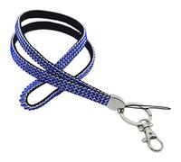 Schmalz Cinta Llavero Brillante Estrás Piedras 10mm Ancho Bling Diamantes de Imitación Lanyard - Azul
