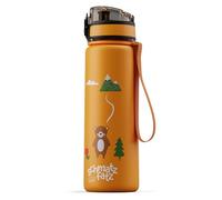 schmatzfatz Botella Agua Niños 500ml - A Prueba de Fugas, Sin BPA, Diseño Infantil con Infusor de Frutas, Apta para Bebidas Carbonatadas, Fácil de Limpiar, Naranja Bosque