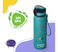 schmatzfatz Termo de 500 ml para niños - Acero inoxidable libre de bpa, cierre de 1 clic a prueba de fugas, fácil de limpiar, diseño colorido - ideal para llevar