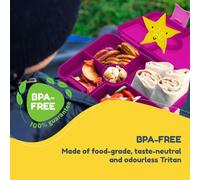 schmatzfatz Fiambrera para niños con compartimentos, sin bisfenol A, caja de almuerzo infantil, caja Bento perfecta para la escuela, la guardería y las excursiones (Lila)