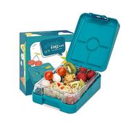 schmatzfatz easy - Fiambrera infantil, caja bento con compartimentos variables, táper (Azul)