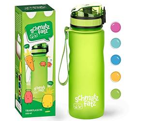 schmatzfatz Klarstein Botella Agua para Mantenerla Fría, Botellas de Agua para Adultos sin BPA, Cantimplora Gimnasio para Mujeres y Hombres, Botella de Agua sin Pajita con Cierre Anti Goteo, Verde