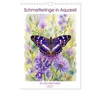 Schmetterlinge in Aquarell (Wandkalender 2027 DIN A4 hoch), CALVENDO Monatskalen