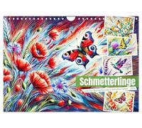 Schmetterlinge und ihre Blumenfreunde in lebhaften Farben (Wandkalender 2026 DIN A4 quer), CALVENDO Monatskalender: Kunstvolle Begegnungen zwischen Schmetterlingen und Blumen