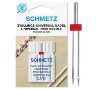 SCHMETZ | 1 Aguja para máquinas de coser | Gemela Universal | 130/705 H ZWI 2.5 | Grosor 80/12 | Adecuadas para todas las máquinas de coser domésticas habituales