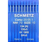 SCHMETZ 10 agujas de pistón redondo para máquinas de coser, sistema 134 (R) Industrial St 70