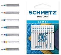 SCHMETZ | 10 agujas para máquina de coser | Combi-Box Basic Large | 130/705 H XVS | Clasificaciones | Universal/Jeans/Stretch