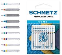 SCHMETZ | 10 Agujas para máquinas de coser | Combi-Box Allrounder Large | 130/705 H XWS | Sortierungen | Universal/Jeans/Stretch/Microtex/Sobrepuntear (Topstitch)