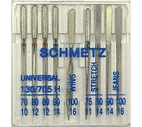 Schmetz 10 Máquina de Coser Agujas Piel, Jeans, Strech Universal Plano pistón 130/705