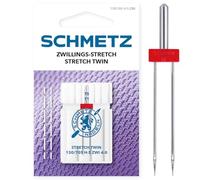 SCHMETZ - Aguja para máquinas de coser | 1 Aguja Gemela Stretch 4,0/75 | 130/705 H-S ZWI NE 4,0 | Indicada para todas las máquinas de coser domésticas que cuenten con función zigzag