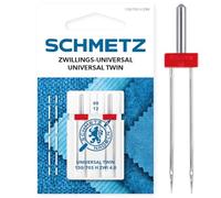 SCHMETZ - Aguja para máquina de coser | 2 Agujas Gemela Universal 4,0/80 | 130/705 H ZWI NE 4,0 | Para pespuntes decorativos y nervuras
