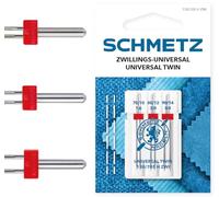 SCHMETZ | 3 Agujas para máquinas de coser | Gemela Universal | 130/705 H ZWI SORT. THS | Grosor 1.6/70, 2.0/80 / 3.0/90