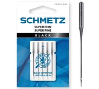 SCHMETZ | 5 Agujas para máquinas de coser | Aguja Super Fina Black | 130/705 H-SU XS | Grosor 70/10