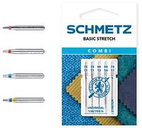 SCHMETZ Combi Basic Stretch | Paquete de 5 agujas para máquina de coser para diferentes materiales | Grosor de aguja más popular