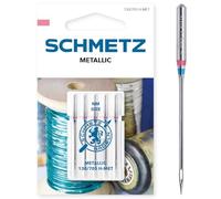 SCHMETZ | 5 Agujas para máquinas de coser | Metallic | 130/705 H-MET | Grosor 80/12 | Indicadas para coser hilos metálicos