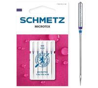 SCHMETZ - Agujas para máquina de coser: 5 agujas Microtex, 130/705 H-M, se pueden utilizar en cualquier máquina de coser doméstica, adecuadas para tejidos muy densos y finos