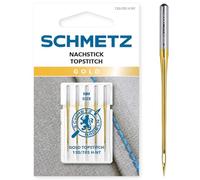 SCHMETZ | 5 Agujas para máquinas de coser | Sobrepuntear Gold (Topstitch) | 130/705 H-NT | Grosor 80/12