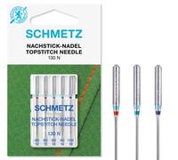SCHMETZ - Agujas para máquinas de coser | 5 Agujas para Sobrepuntear (Agujas para Topstitching) | 130 N | Grosor de aguja 80/12 (2x), 90/14 (2x) et 100/16 (1x)