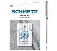 SCHMETZ | 5 Agujas para máquinas de coser | Sobrepuntear (Topstitch) | 130/705 H-N | Grosor 80/12