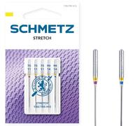 SCHMETZ - Agujas para máquinas de coser | 5 Agujas Stretch | 130/705 H-S | Grosor de aguja 75/11 (3x) y 90/14 (2x), surtidos | Indicadas para coser materiales elásticos