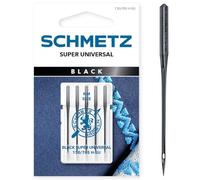 SCHMETZ | 5 Agujas para máquinas de coser | Super Universal Black | 130/705 H-SU | Grosor 100/16 | Con revestimiento antiadherente