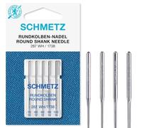 SCHMETZ Agujas para máquina de coser I 287 WH y DBx1 | 5 agujas de pistón redondo para los sistemas 287 WH, DBx1, 1738 y SY 2270 | Grosor de la aguja 1 x 70/10 2x 80/12 1x 90/14 1 x 100/16