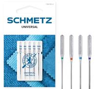 SCHMETZ - Agujas para máquinas de coser | 5 Agujas Universales | 130/705 H | Grosor de aguja 70/10 (1x), 80/12(2x), 90/14(1x) y 100/16 (1x)