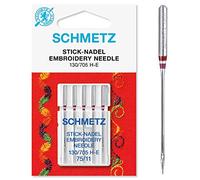 Schmetz 5 Stick Embroi Embroidery 130/705 H de S Agujas Plano pistón 75