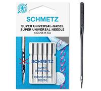 SCHMETZ - Agujas para máquinas de coser | 5 Agujas Super Universal | 130/705 H-SU | Grosor de aguja 100/16 | Aguja para máquinas de coser con revestimiento antiadherente especial