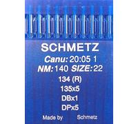 SCHMETZ 10 agujas redondas para máquina de coser, sistema 134 (R), industria St. 140