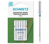 SCHMETZ Agujas para máquina de coser, 5 agujas de bordado (5 agujas de punta), 130 N, grosor de aguja 10016, se pueden utilizar en todas las máquinas de coser domésticas y máquinas de bordar