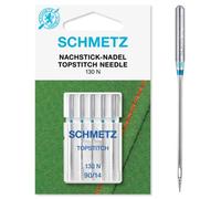 Schmetz - Agujas para máquina de coser + enhebrador de agujas, Single Packet, Top Stitch 90/14 + Threader