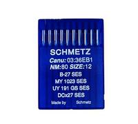 Schmetz Agujas para máquina de coser Industrial: B-27/B-27 SES pelota de punto/Jersey enhebra (paquete de 10) - Buy 2 Get tercera gratis. + aguja enhebrador B-27 SES - 80/12 (Single Packet)