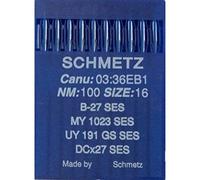 Schmetz Agujas para máquina de coser Industrial: B-27/B-27 SES pelota de punto/Jersey enhebra (paquete de 10) - Buy 2 Get tercera gratis. + aguja enhebrador B-27 SES - 100/16 (Single Packet)