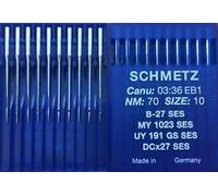 Schmetz Agujas para máquina de coser Industrial: B-27/B-27 SES pelota de punto/Jersey enhebra (paquete de 10) - Buy 2 Get tercera gratis. + aguja enhebrador B-27 SES - 70/10 (Single Packet)